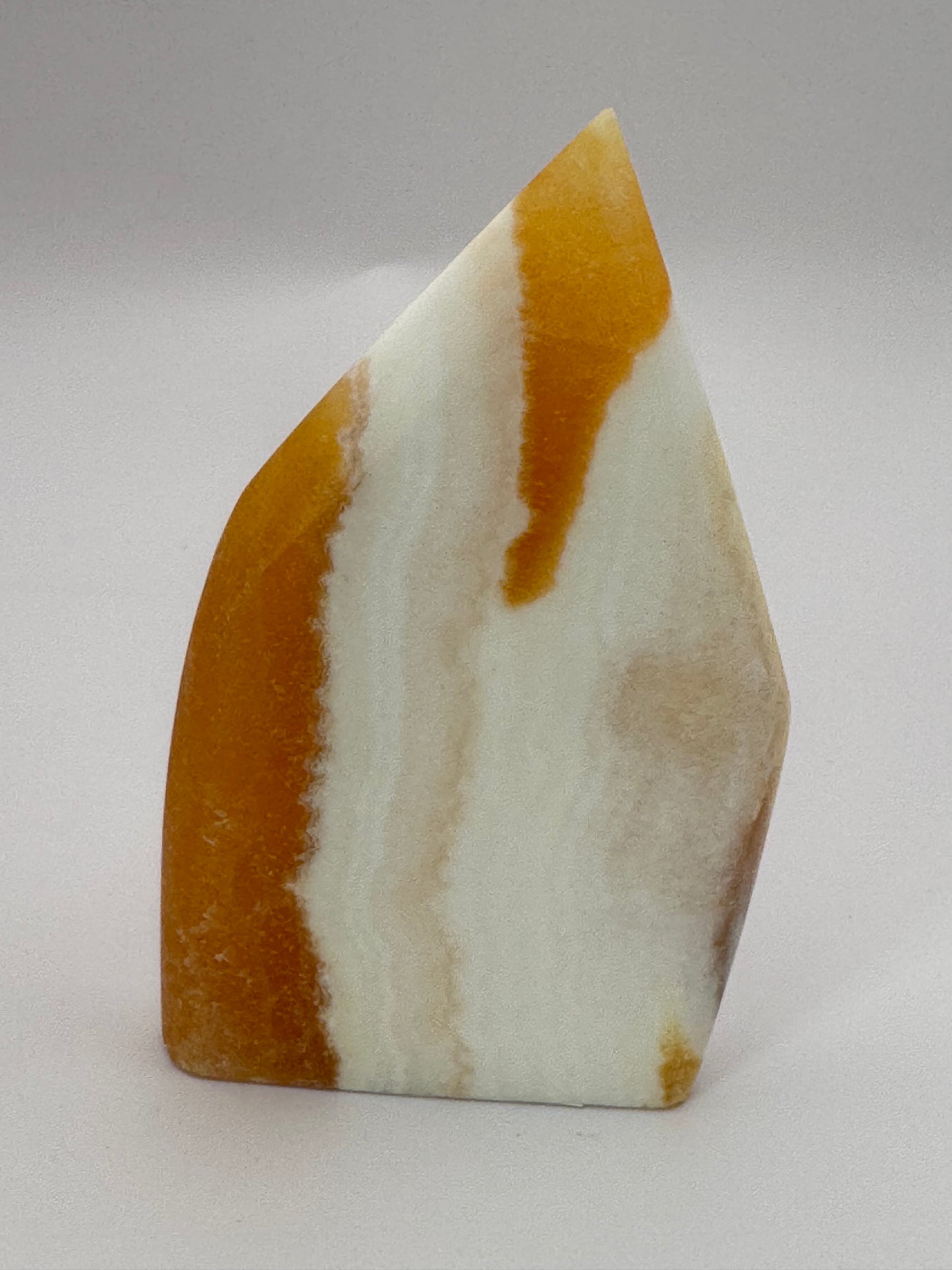 Banded Orange Calcite Crystal Point