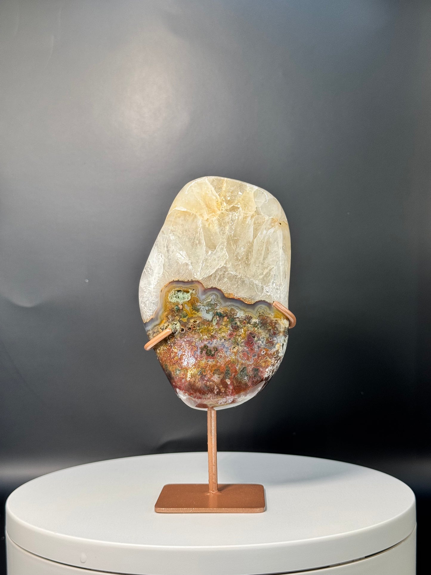 Brazilian Agate with Jasper and Quartz with Stand