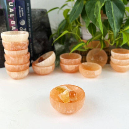 Crystal Orange Selenite Bowl- 6CM