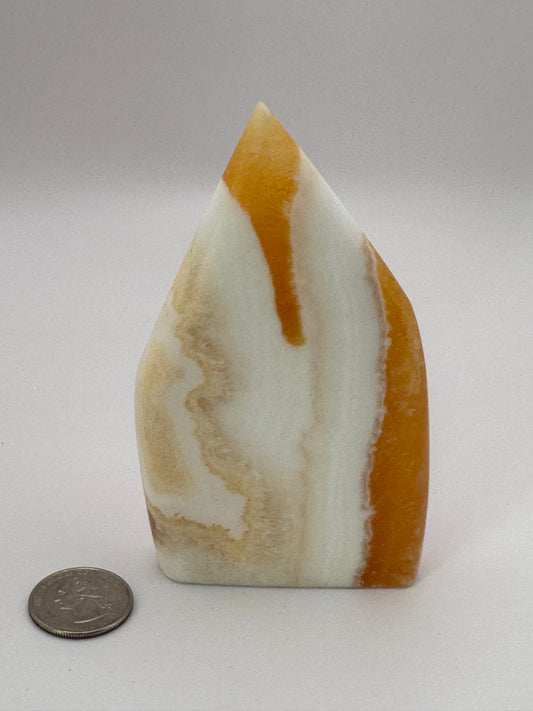 Banded Orange Calcite Crystal Point
