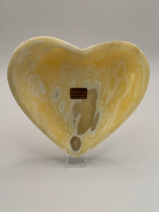 Mexican Onyx Heart Crystal Dish - Stone Dish
