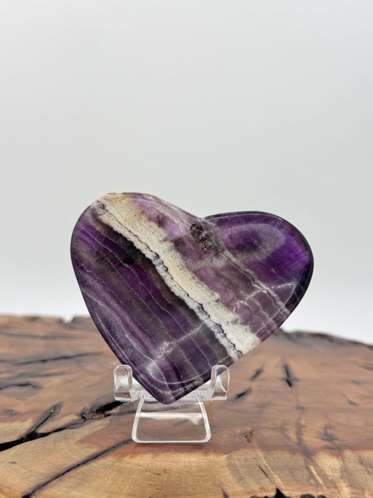 Fluorite Heart Shaped Bowl 2.5" UV Reactive