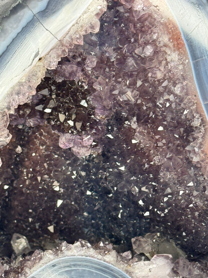Amethyst Cathedral with Agate Banding and Calcite 8.75"