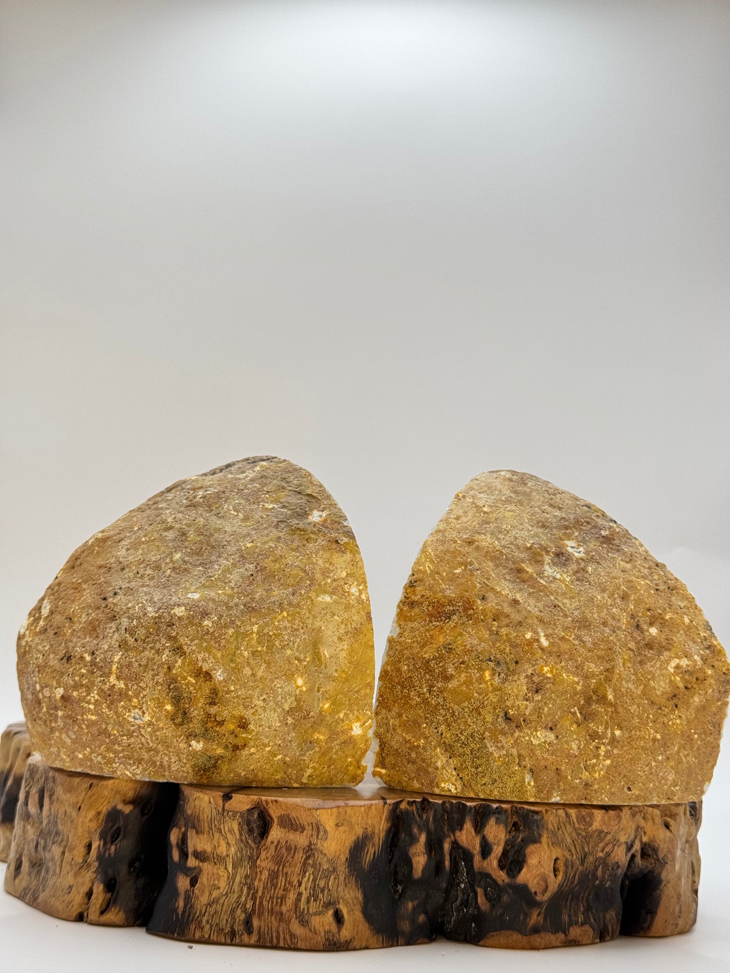 Brazilian Agate Bookends with Druzy