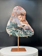 Pink Amethyst with Jasper and Sugar Druzy Freeform From Brazil with Stand