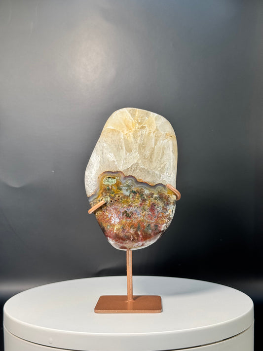 Brazilian Agate with Jasper and Quartz with Stand