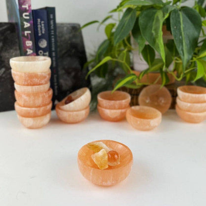Crystal Orange Selenite Bowl- 6CM