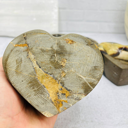 Crystal Septarian Heart Polished Bowl