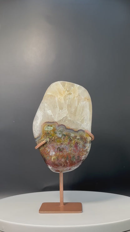 Brazilian Agate with Jasper and Quartz with Stand